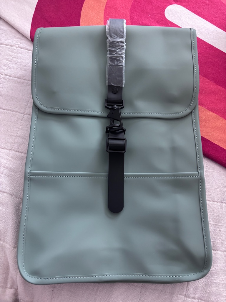 Rains Sage Green Backpack With Matte Black Strap